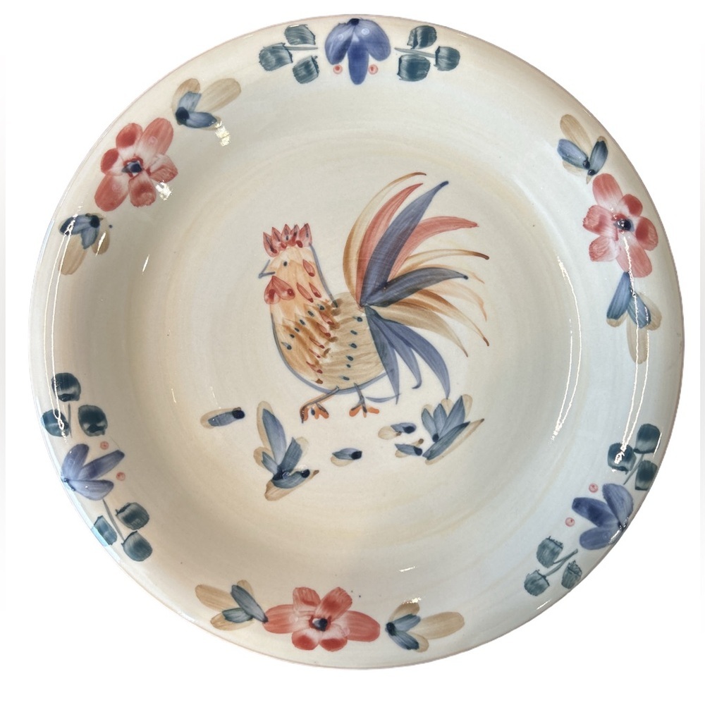 VTG 90s country farmhouse kitchen decor rooster plate /bud vase cottagecore - Picture 2 of 10